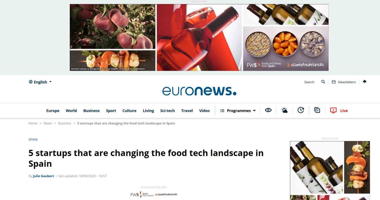 EURONEWS - 5 Startups that are changing the foodtech landscape in Spain