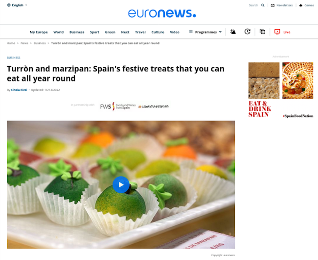 EURONEWS - Turrón and marzipan: Spain's festive treats that you can eat all year round