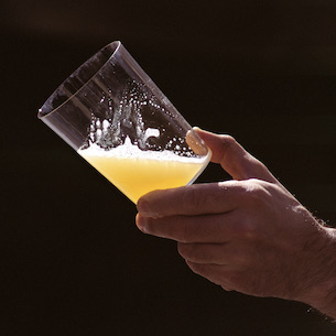 A glass of cider