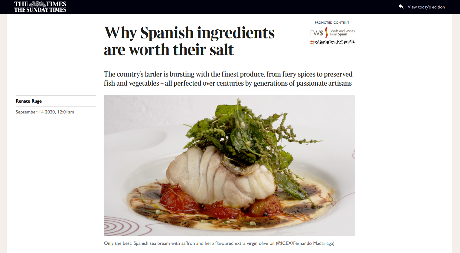 THE TIMES Why Spanish ingredients are worth their salt