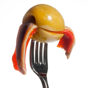 Green olives with peppers and anchovy | Foods & Wines from Spain