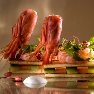 Coca with Red Shrimp, Tomato & Baby Zucchini | Foods & Wines from Spain
