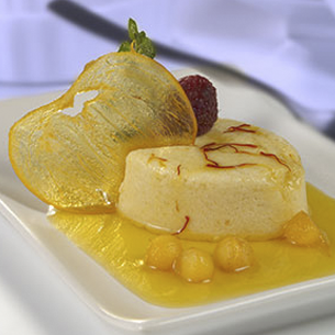 Persimon® Custard with Saffron Infused Syrup | Foods & Wines from Spain