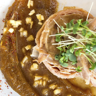 Wild Mushroom Stuffed Rabbit Saddle Wrapped in Serrano Ham with ...