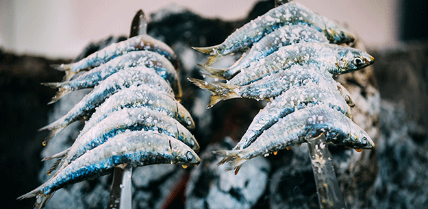 Traditional sardines espeto from Málaga, Andalusia