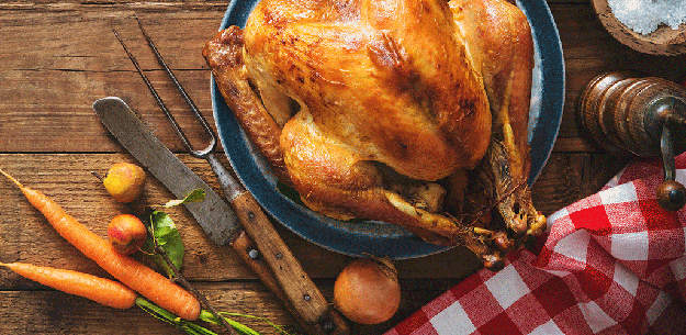 Thanksgiving day menu: Turkey with stuffing