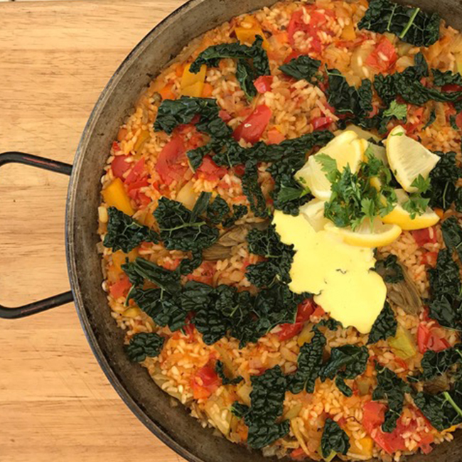 Veggie Paella at Canela Restaurant