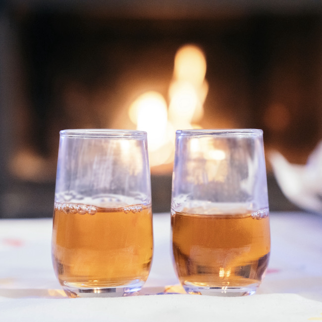 Moscatel wine in glass