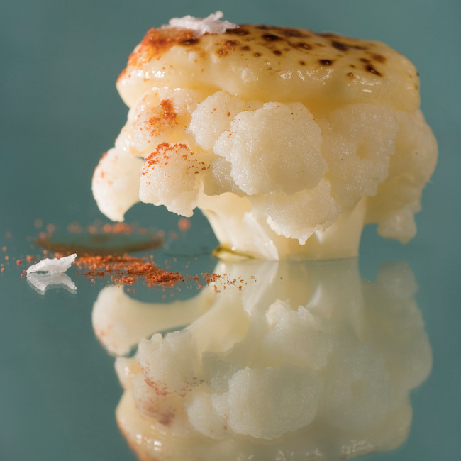 Cauliflower florets with tetilla cheese and pimentÛn de la Vera