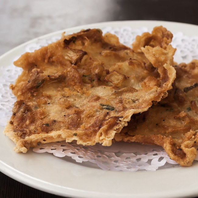 Fried shrimp cakes (tortillitas de camarones) from Spain.