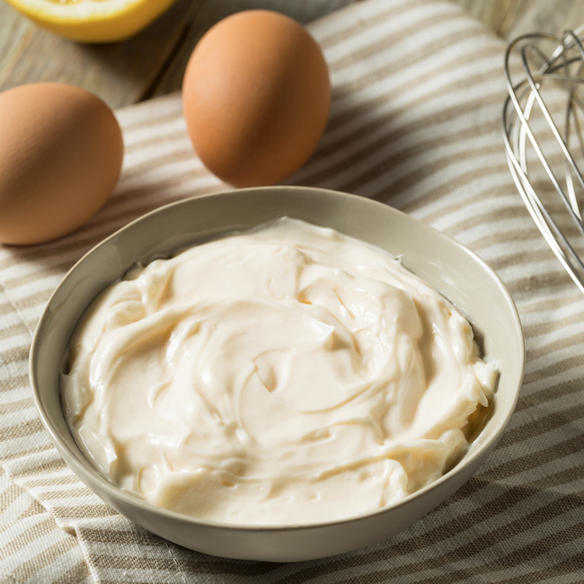 Healthy Organic Homemade Mayonnaise in a Bowl