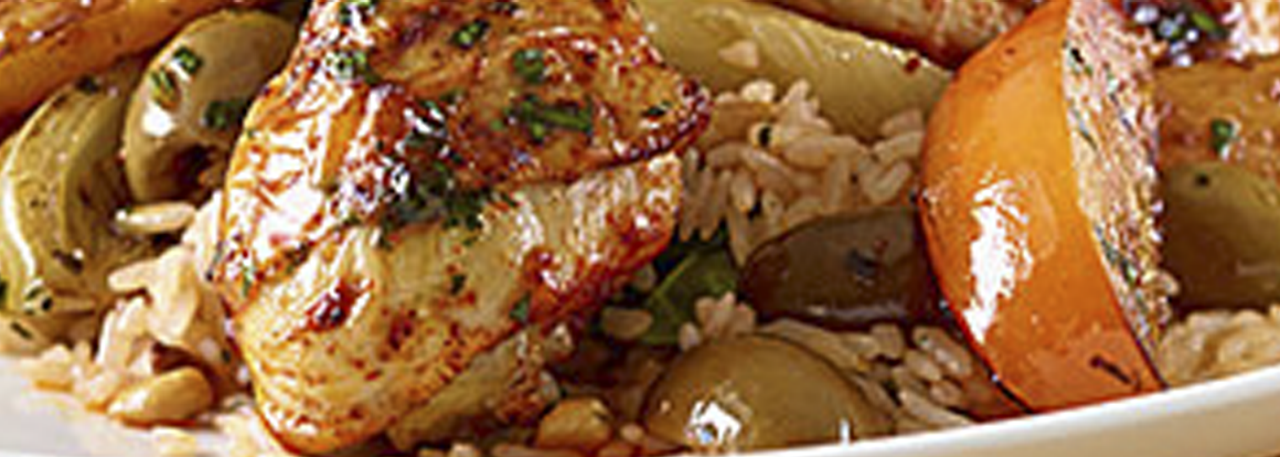 Roast Chicken with Persimon, Fennel and Olives - IMG