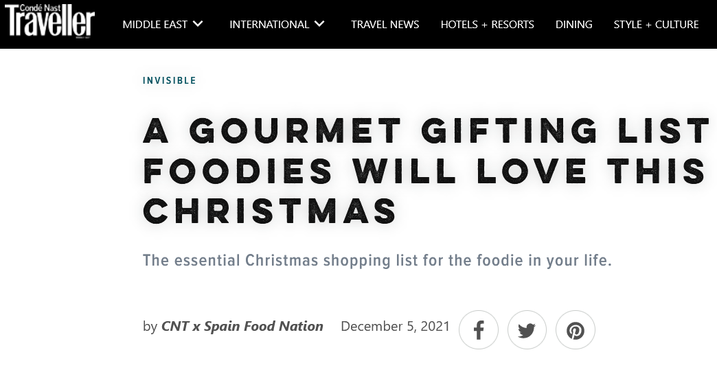 CN TRAVELLER ME - Gourmet Gifting List