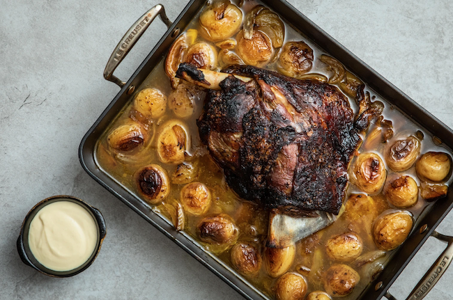 Slow roasted lamb shoulder