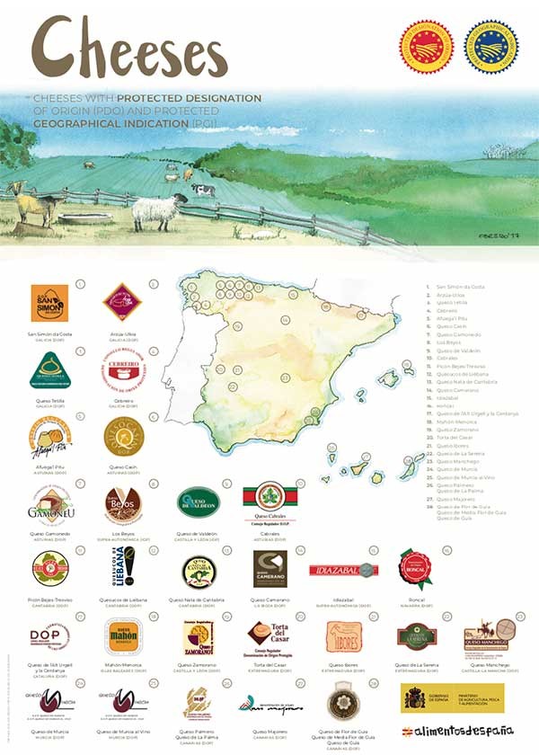 Spanish cheese map.