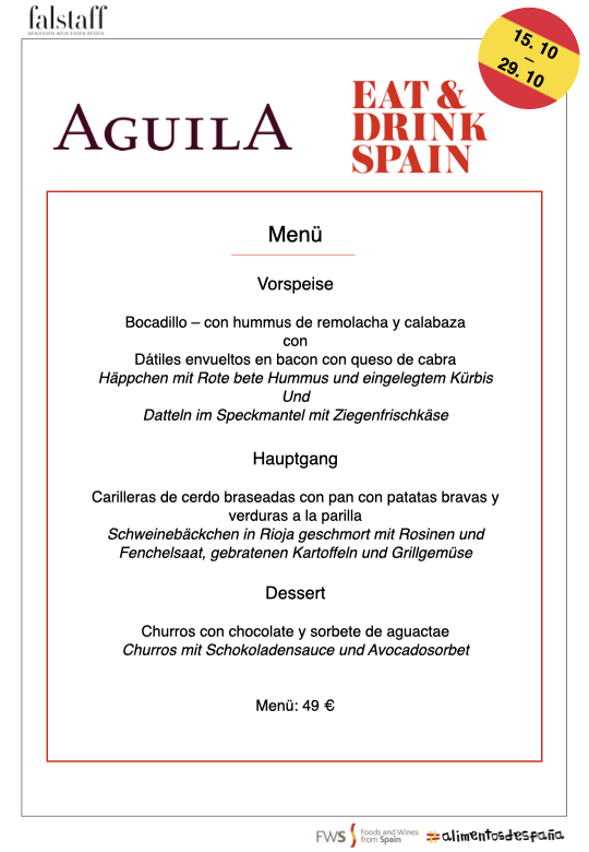 Aguila menu