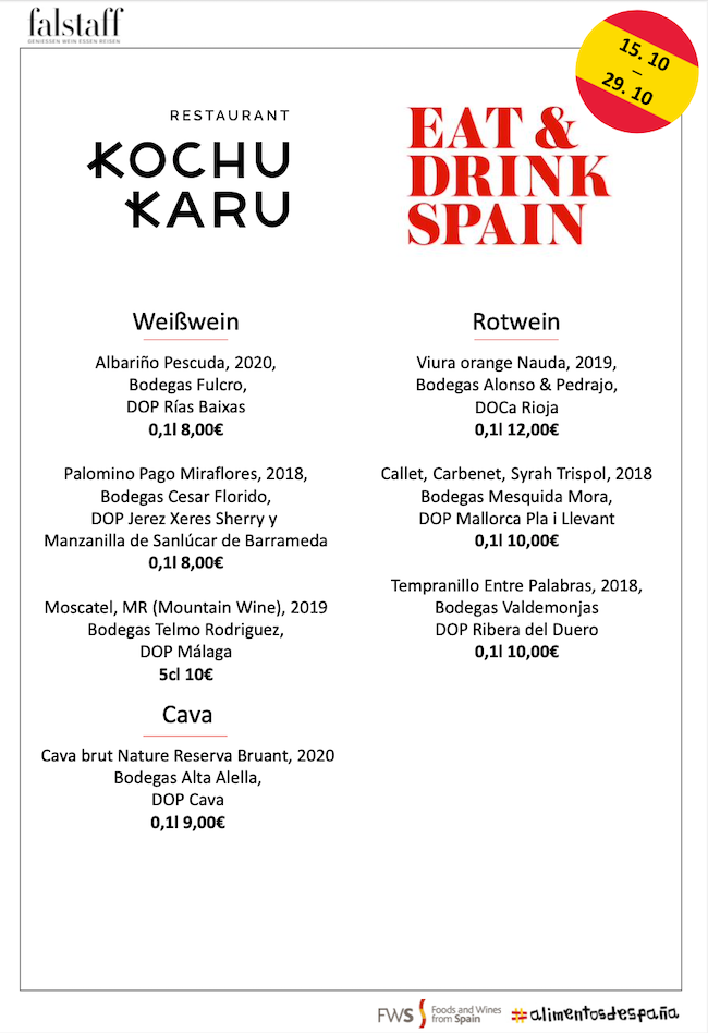 Wine menu