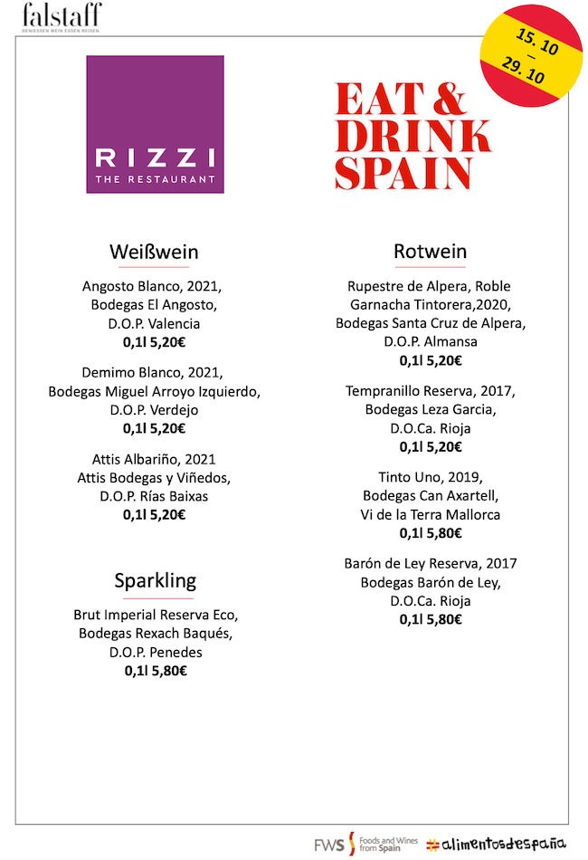 Wine menu