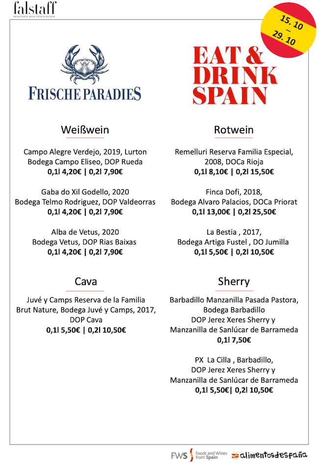 Wine menu