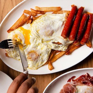 Egg Breakfast in Spanish Diner