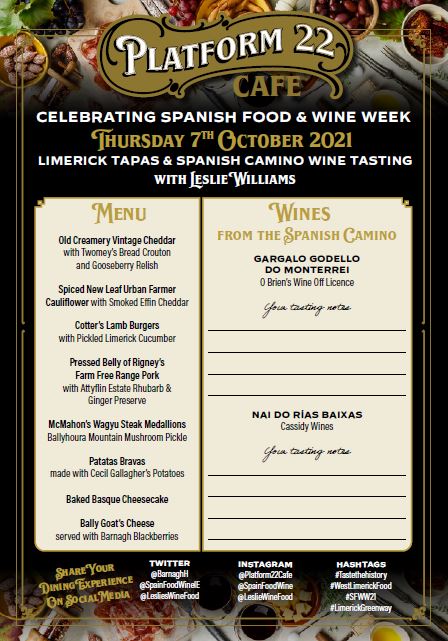 Platform 22 Spanish Wine Tasting Menu