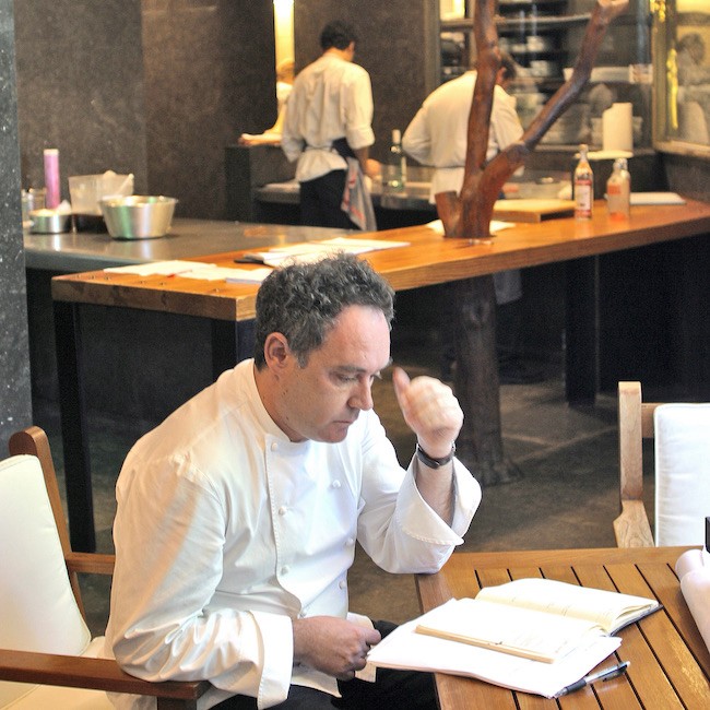Ferran Adria in in El Bulli restaurant's kitchen