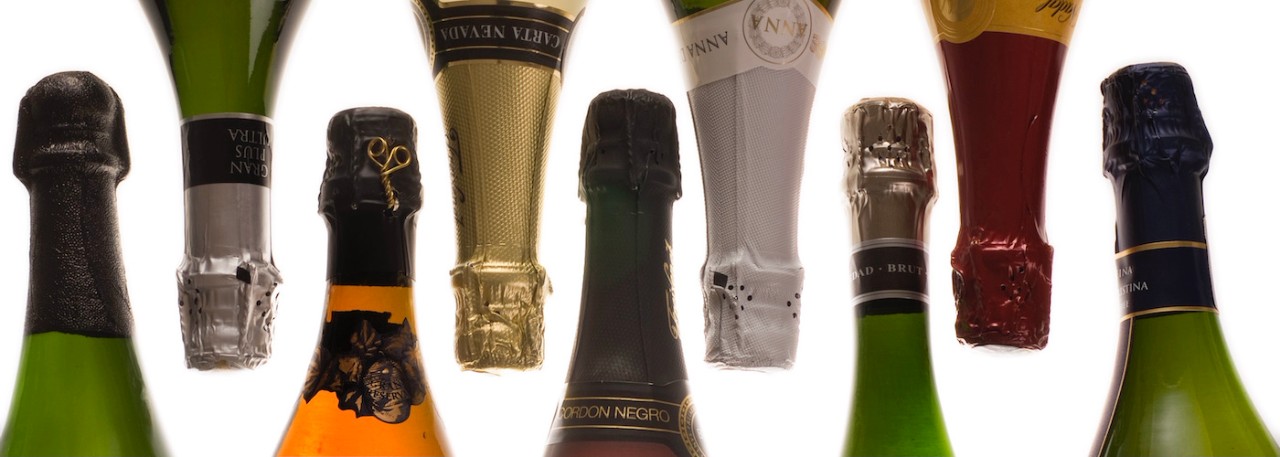 Cava bottles